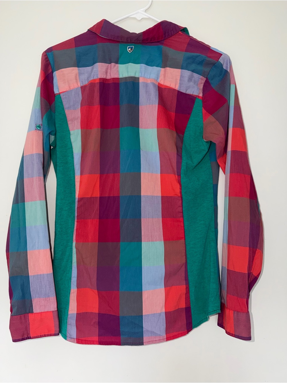 KÜHL Women’s Multicolor Plaid Roll Tab Hiking Shirt Size Small Sample - Picture 3 of 6